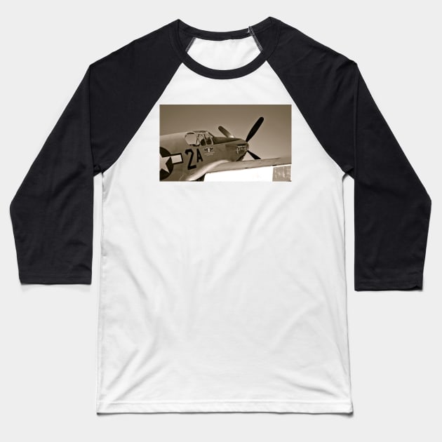 Tuskegee Airmen P51 Mustang Fighter Plane Baseball T-Shirt by Scubagirlamy